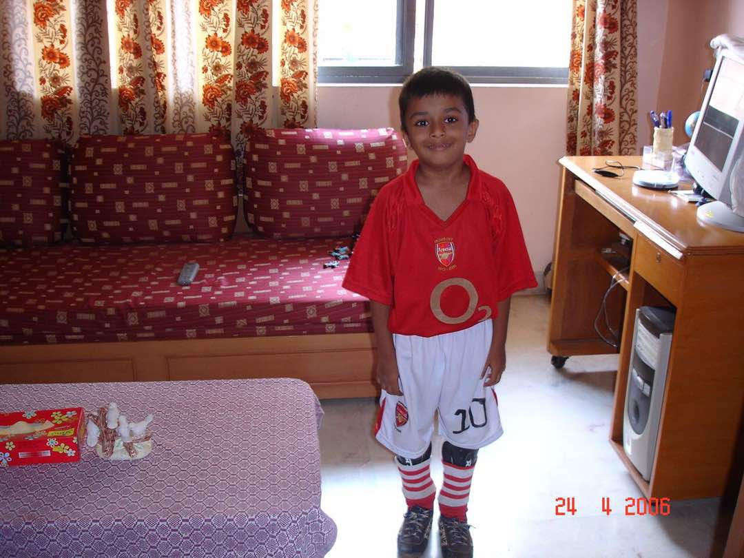 The earliest picture I have of me in an Arsenal kit.